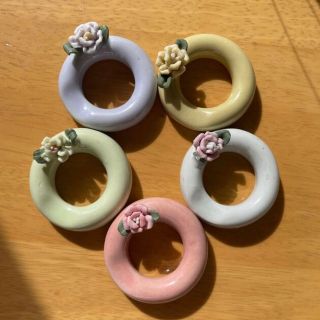 箸置き5点セット　フラワー　Flower 花　陶器　ガーデニング　デコレーション(カトラリー/箸)