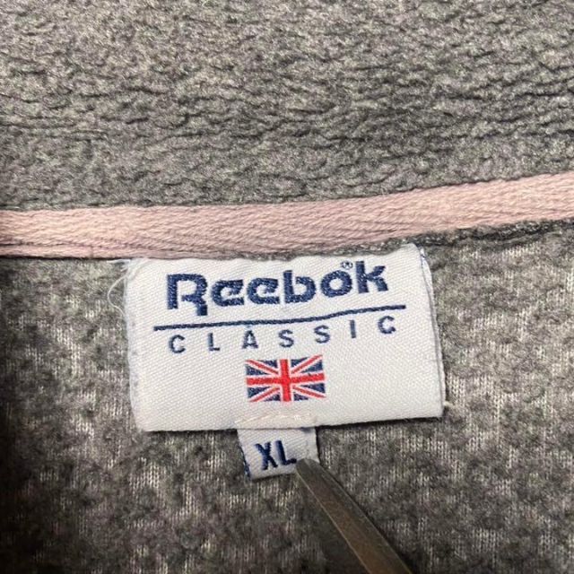 Reebok(リーボック)の【希少XLサイズ】リーボック　刺繍　ワンポイント　バックロゴ フリースジャケット メンズのトップス(スウェット)の商品写真