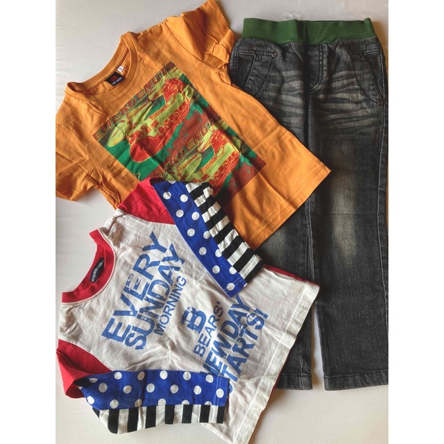 LITTLE BEAR CLUB(リトルベアークラブ)のキッズ110㎝Ｔシャツ&デニムセット キッズ/ベビー/マタニティのキッズ服男の子用(90cm~)(Tシャツ/カットソー)の商品写真