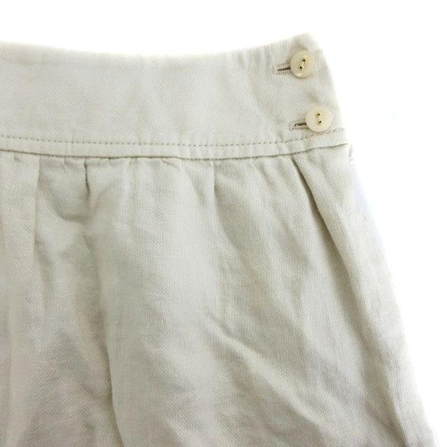 Spick & Span(スピックアンドスパン)のスピック&スパン スカート フレア ミニ 麻 リネン 無地 38 アイボリー レディースのスカート(ミニスカート)の商品写真