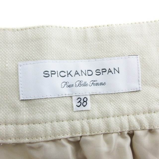 Spick & Span(スピックアンドスパン)のスピック&スパン スカート フレア ミニ 麻 リネン 無地 38 アイボリー レディースのスカート(ミニスカート)の商品写真