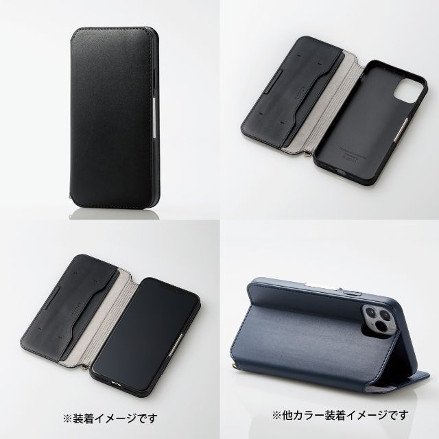 iPhone 11 Pro Max 用 手帳型ケース 耐衝撃TPU ブラック 黒 スマホ/家電/カメラのスマホアクセサリー(iPhoneケース)の商品写真