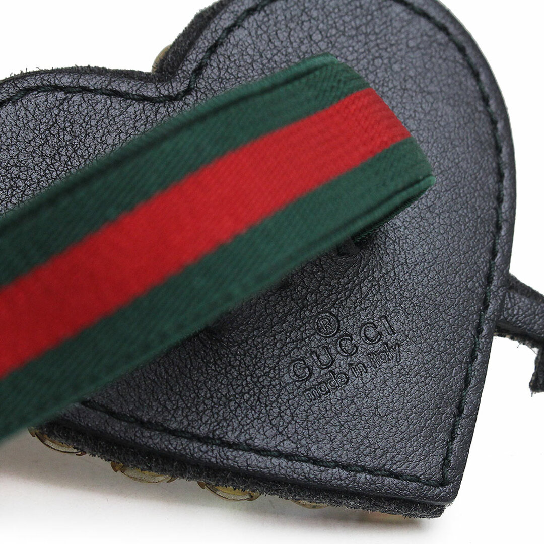 Gucci(グッチ)のグッチ ピアスドハート ビジュー シェリーライン キャット ブレスレット クリスタル ウェブグログラン グリーン レッド 緑 赤 493011 GUCCI（新品・未使用品） レディースのアクセサリー(ブレスレット/バングル)の商品写真