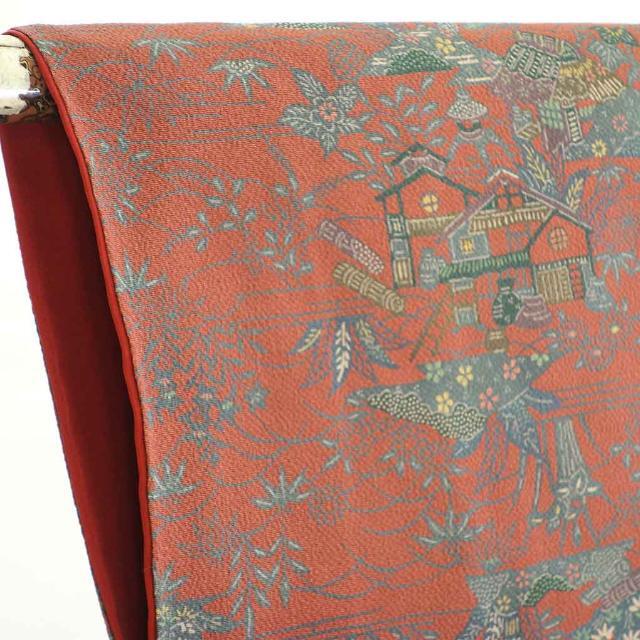 小紋 身丈163cm 裄64cm 前幅24.5cm 後幅30cm 袖丈49cm 正絹(シルク) レディース 袷仕立 秋冬春用 紺地 裄Mサイズ リサイクル リユース