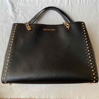 マイケルコース(Michael Kors)のマイケルコース ハンドバッグ レザー ブラック スタッズ チェーン 送料込み！(トートバッグ)