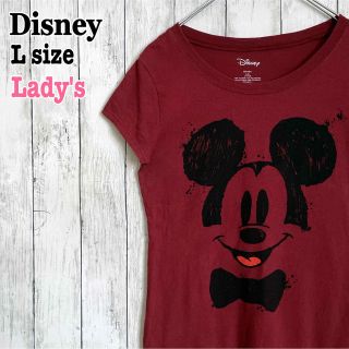 ディズニー(Disney)のDisney ディズニー オールドミッキー ワインレッド 半袖tシャツ 海外古着(Tシャツ(半袖/袖なし))