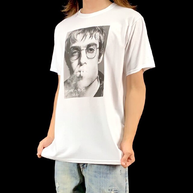 新品 oasis オアシス リアムギャラガー 煙草 UKロック バンド Tシャツ