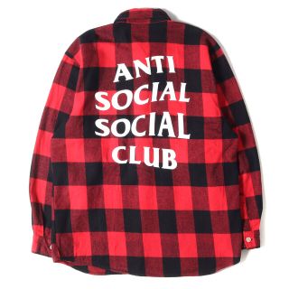 アンチソーシャルソーシャルクラブ(ANTI SOCIAL SOCIAL CLUB)のAnti Social Social Club アンチ ソーシャル ソーシャル クラブ シャツ ブランドロゴ バッファローチェック フランネルシャツ レッド ブラック 赤黒 XL トップス カジュアルシャツ 長袖 【メンズ】【中古】(シャツ)