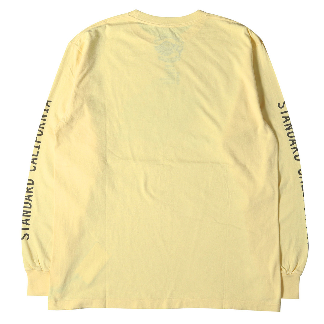 STANDARD CALIFORNIA スタンダードカリフォルニア Tシャツ ロゴ グラフィック プリント ロングスリーブTシャツ トップス  カットソー 長袖 ロンT 21AW イエロー L 日本製【メンズ】【中古】【美品】