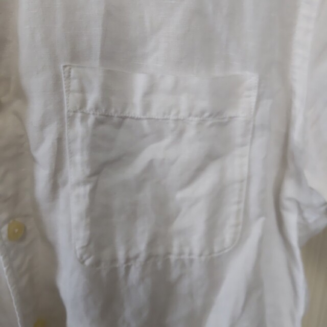 UNIQLO(ユニクロ)のユニクロ UNIQLO リネンシャツ コットンシャツ 白 半袖 M メンズのトップス(シャツ)の商品写真