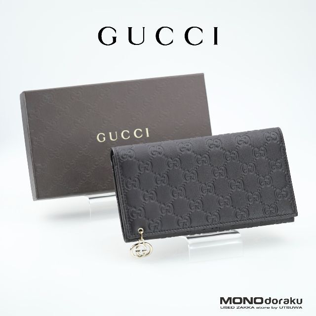 GUCCI 長財布  レディース ダークブラウン レザー