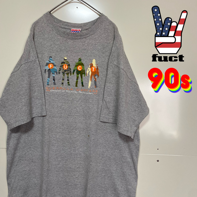FUCT/ファクト　90s ビンテージ　初期タグ　Tシャツ　USA製　XLTシャツ/カットソー(半袖/袖なし)