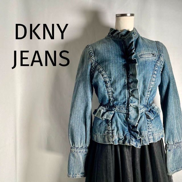 apiハイブランドY2K DKNY JEANS フリル デニムジャケット Gジャン ショート丈