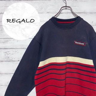 Reebok - 90s リーボック 刺繍ワンポイントロゴ ボーダー スウェットの
