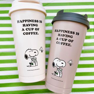 スターバックスコーヒー(Starbucks Coffee)のステンレスToGoロゴタンブラーPEANUTS 473ml オフホワイト＆グレー(タンブラー)