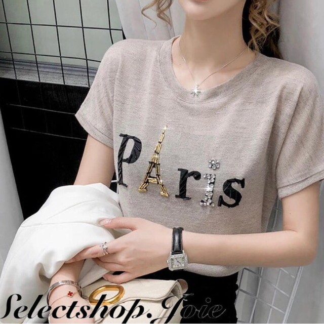 ビーズParisロゴTシャツ 4色展開