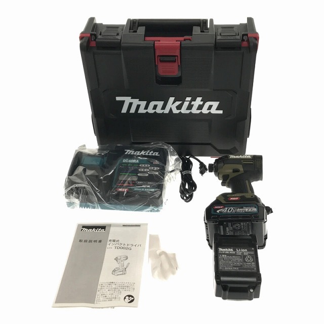 ☆ケース傷有り 未使用品☆ makita マキタ 40Vmax 充電式インパクトドライバ TD002GRDXO バッテリー2個(BL4025)付き 充電器付き 68688