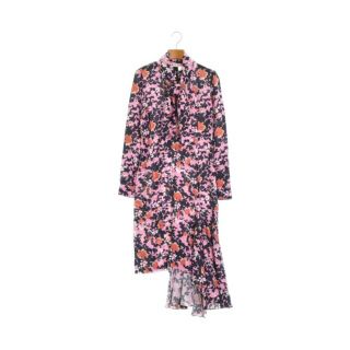 マルニ(Marni)のMARNI マルニ ワンピース 36(XS位) ピンクx紺xオレンジ系等(総柄) 【古着】【中古】(ひざ丈ワンピース)