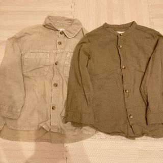 zara kids ベージュ　カーキ　シャツ　2枚セット(ブラウス)