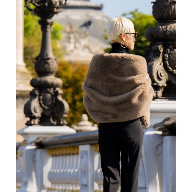 美品♡JENNE ジェンヌ リッチボリューム ファーケープ ベージュ 美品♡JENNE ジェンヌ リッチボリューム ファーケープ ベージュ