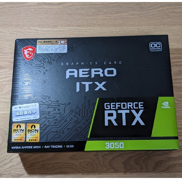 ほぼ新品　MSI GeForce RTX 3050 AERO ITX 8G OC