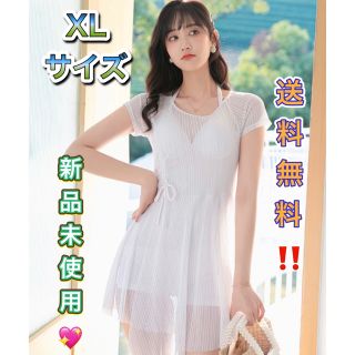 韓国チック セクシー ホワイト 白 サイズXL ワンピース水着 ワンピース 水着(水着)