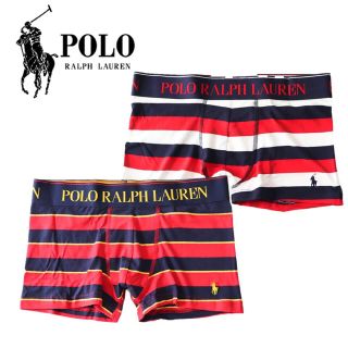 ポロラルフローレン(POLO RALPH LAUREN)の《ポロ ラルフ ローレン》箱付新品 ボーダー柄ボクサーパンツ L(W84~94)(ボクサーパンツ)