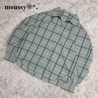 マウジー(moussy)のMOUSSY オーバーサイズ シャツ ブラウス 袖 パフスリーブ チェック(シャツ/ブラウス(長袖/七分))