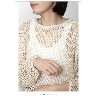 pelleq ペレック　Hand knitted silk net jumper