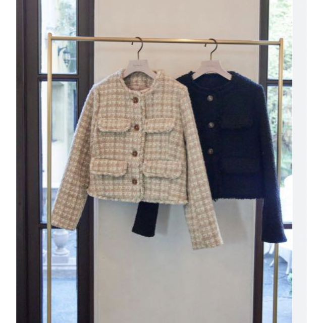 Her lip to Wool-Blend Fancy Tweed Jacket 2022年レディース