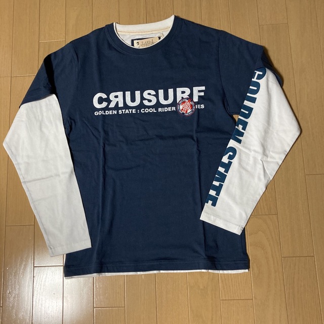 CRU(クルー)のCRU. 切り替え袖　Tシャツ　ネイビー/ホワイト　Mサイズ メンズのトップス(Tシャツ/カットソー(七分/長袖))の商品写真