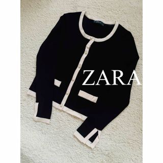 ザラ(ZARA)の美品　ZARA ザラ　カーディガン　ニット　パール　人気　完売(カーディガン)