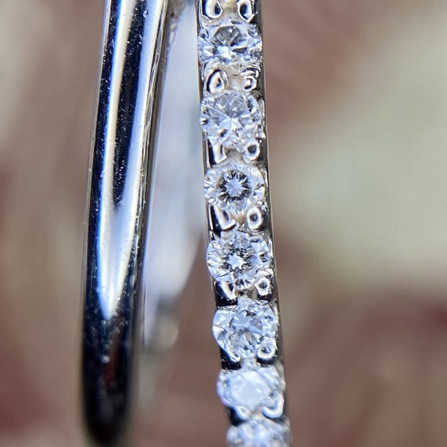 天然ダイヤモンド フープピアス 計0.16ct PT900 レディースのアクセサリー(ピアス)の商品写真