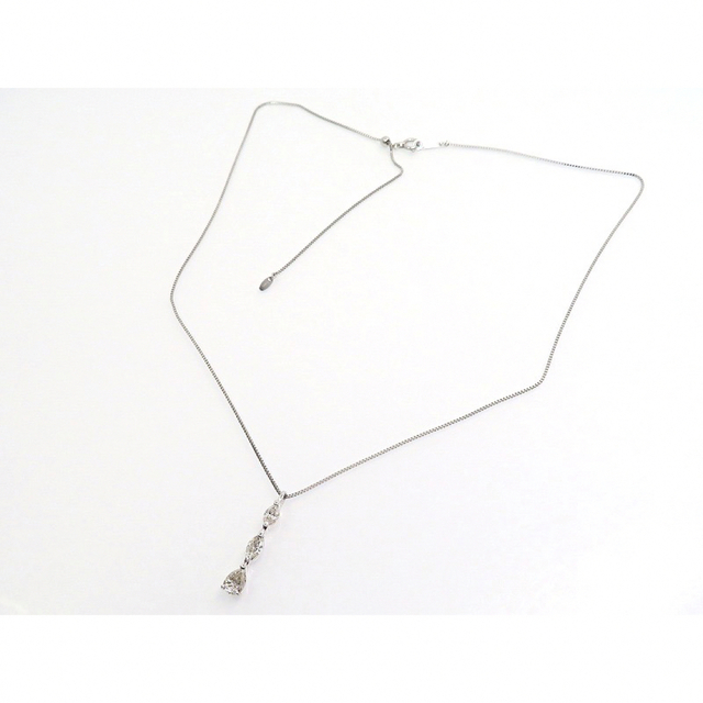 Pt850 Pt900 ダイヤモンド0.83ct トリロジー ネックレス