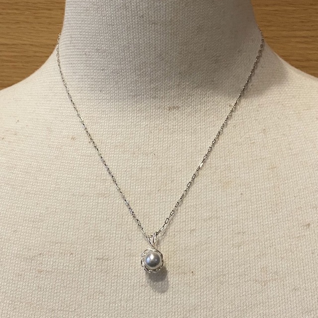 最終値下げ❣️  No.9  あこや真珠のネックレス　ナチュラル ハンドメイドのアクセサリー(ネックレス)の商品写真