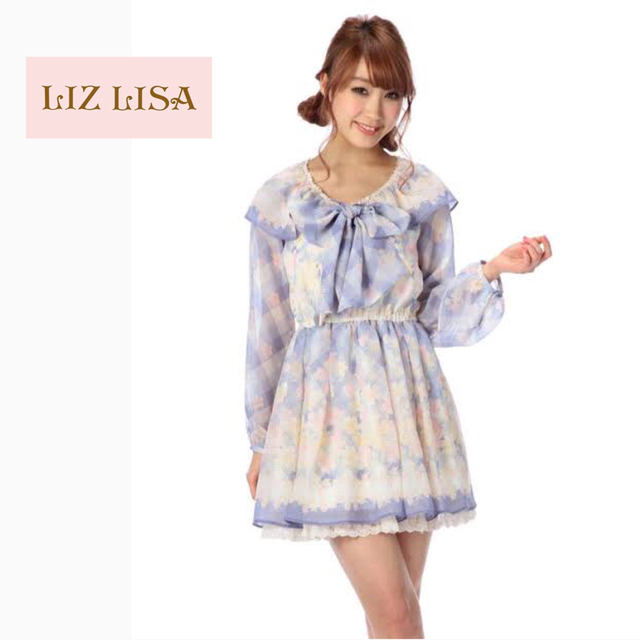 LIZLISA 花柄チェックワンピース