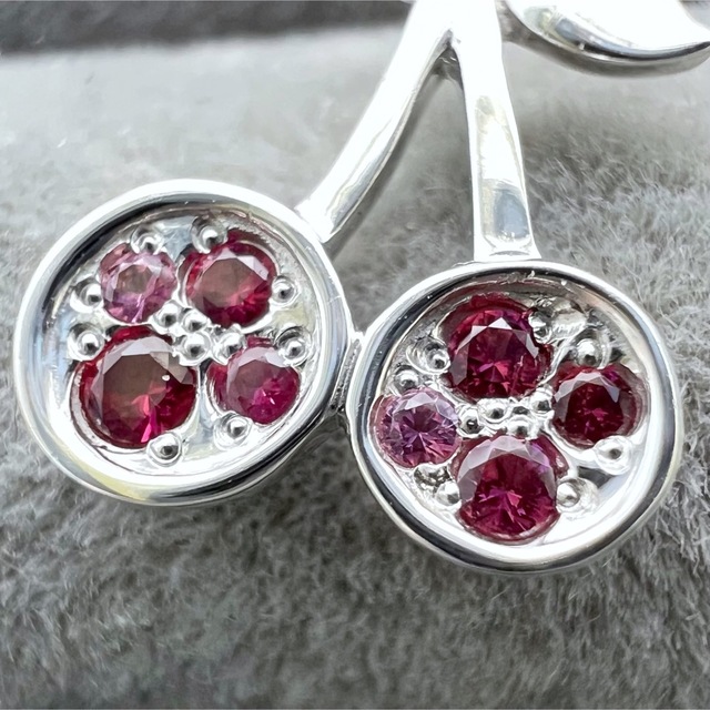 STAR JEWELRY - k18WG 天然 ルビー ピンクサファイア チェリー
