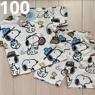 スヌーピー(SNOOPY)の【スヌーピー】総柄 セットアップ☆Tシャツ・ハーフパンツ 100(Tシャツ/カットソー)