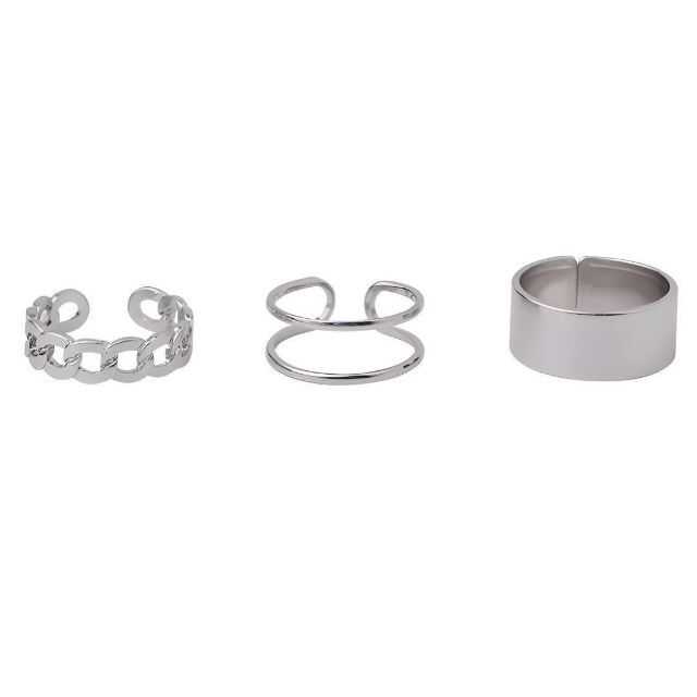 リング シルバー 指輪 レディース メンズ フリーサイズ シンプル 高見え レディースのアクセサリー(リング(指輪))の商品写真