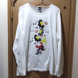 ディズニー(Disney)のディズニー　ミニーマウスのＴシャツ(長袖)　サイズ３Ｌ　<g056>(Tシャツ(長袖/七分))