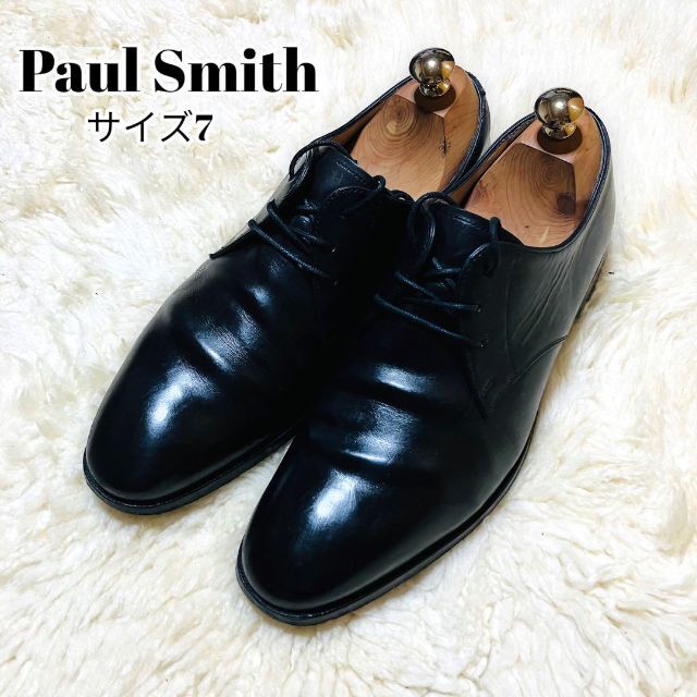 Paul Smith(ポールスミス)のポールスミス プレーントゥ ダービーシューズ『25.5』美品 革靴 レザー 黒 メンズの靴/シューズ(ドレス/ビジネス)の商品写真