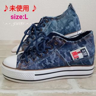 シューズインクロゼット(Shoes in Closet)のLカモフラージュワッペンスニーカー♡シュークロ シューズインクローゼット 未使用(スニーカー)