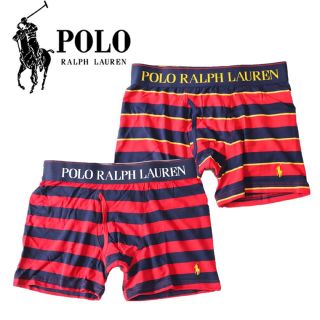 ポロラルフローレン(POLO RALPH LAUREN)の《ポロ ラルフ ローレン》箱付新品 ボーダー柄ボクサーパンツ L(W84~94)(ボクサーパンツ)