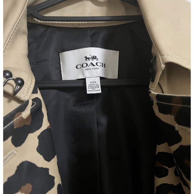 COACH(コーチ)のコーチ COACH トレンチコート 裏レオパード ベージュ  レディースのジャケット/アウター(トレンチコート)の商品写真