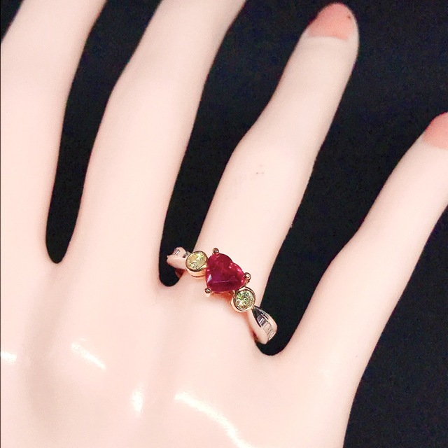 ピジョンブラッド ルビー 1.02ct ダイヤモンド 0.36ct リング 7