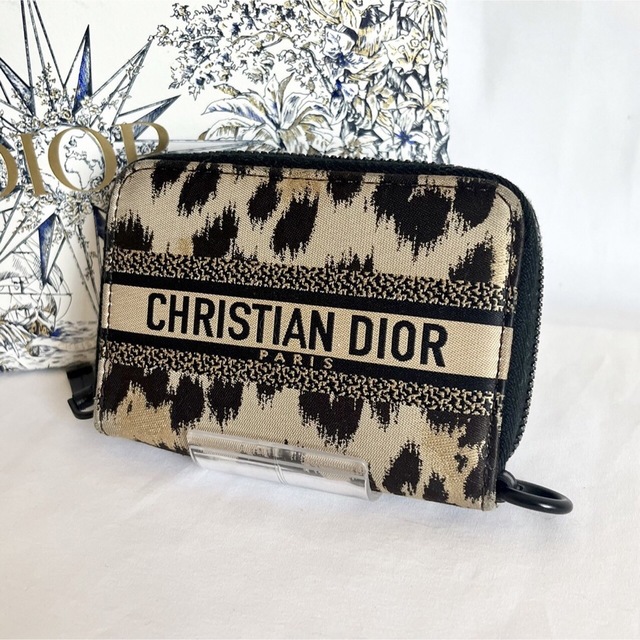 DIOR TRAVEL デタッチャブル カードホルダー レオパード ディオール