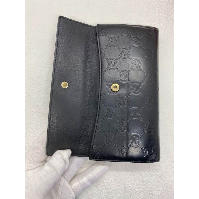 Gucci(グッチ)の◆【美品】 GUCCI /グッチ  シマハート 長財布 レザー 黒 レディースのファッション小物(財布)の商品写真