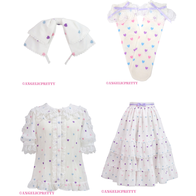 Angelic Pretty(アンジェリックプリティー)の最終お値下げ！Candy petit heart シロセット レディースのレディース その他(セット/コーデ)の商品写真