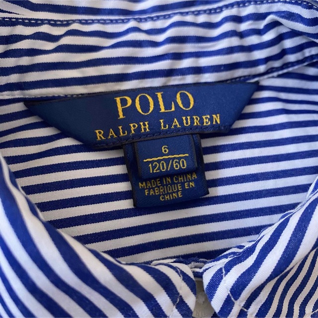 Ralph Lauren(ラルフローレン)の美品 ラルフローレン ワンピース 120 ストライプ シャツワンピース ドット キッズ/ベビー/マタニティのキッズ服女の子用(90cm~)(ワンピース)の商品写真