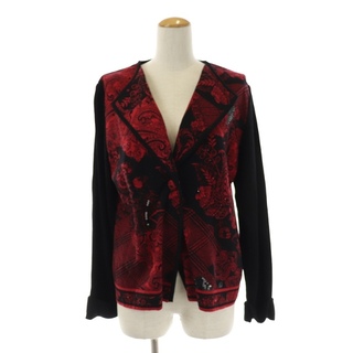 レオナール(LEONARD)のレオナール ファッション ニットジャケット カーディガン 総柄 XL 赤 黒(その他)